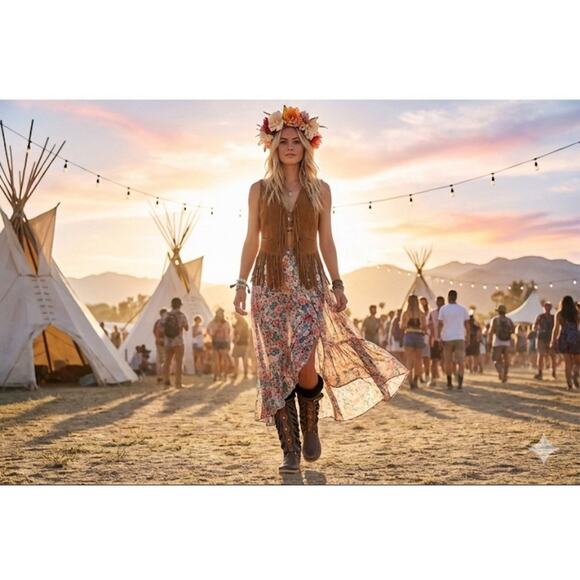 Hector Riccione Italy Indianini Boots Brown Fur Trim Studs Handmade Penny Lane 7 - Picture 4 of 16